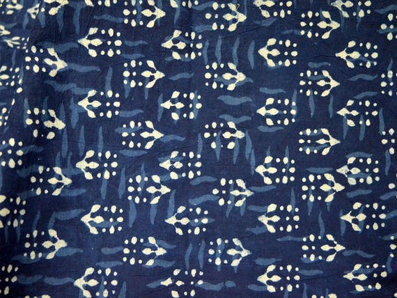 Indian Summer Dress Quilting Cotton Fabric Sold by Yard Hand Stamped Indigo  Blue Sewing Crafting Curtains Summer Women Girls Dresses Apparel - Etsy