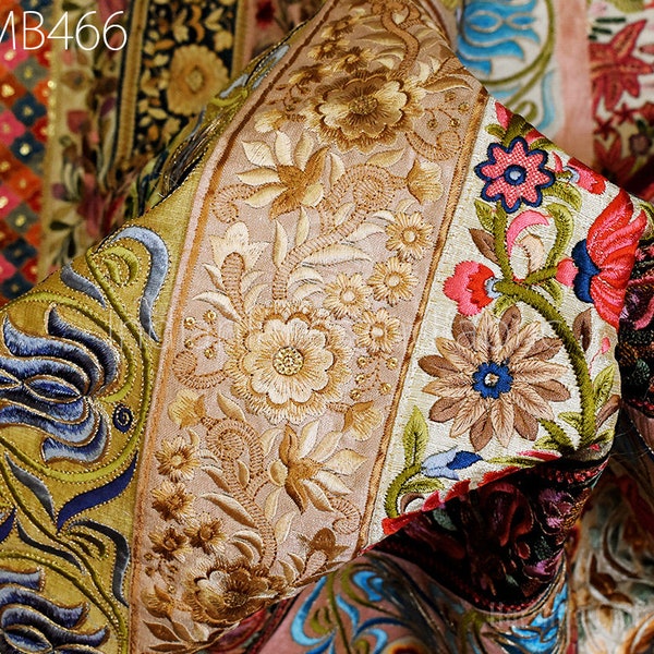 Remanentes de tela bordada surtida, borde de sari, adornos de sari indio, remanente para manualidades, diario basura, costura.