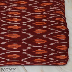 Buy Indian Maroon Ikat Cotton Fabric Yardage Handloom Fabric Sold by ...