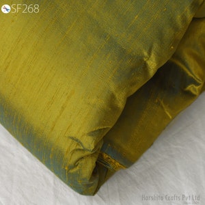 Iridescent Indian Pure Dupioni Silk Raw Silk Fabric by the Yard Crafting Sewing Wedding Dress Skirts Vest Coats Silk Pillow Cover Curtain