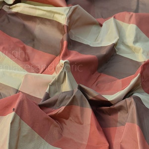 54 "indien rouille rouge pur soie taffetas tissu rayures soie rideaux draperie coussin décor à la maison robes tissu de soie par la cour