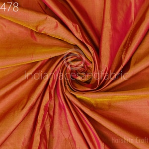 80gsm Iridescent Indian Pure Silk Fabric by the yard Magenta Yellow Soft Silk Curtains Scarves Costume Apparel Wedding Evening Dresses Dolls
