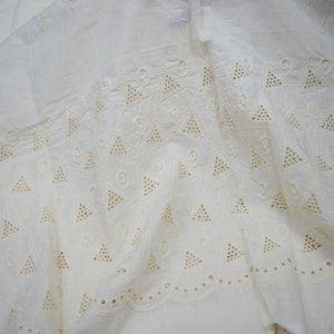 Gonne per bambini con occhielli avorio Pantaloni palazzo Abito estivo Crafting Tessuto di cotone ricamato tagliato a misura  per da cucire