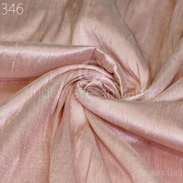 Blush Pink Pure Dupioni Fabric Raw Silk by the Yard Indian Wedding Dresses Pillow Cover Drapery Curtains Cushions Costume Sewing Waist Coat