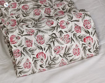 Indian Block Printed Soft Fabric by yard Home Decor Curtain Draperies Quilting Hand Stamped Sewing Crafting Pillowcase Kids Summer Dresses