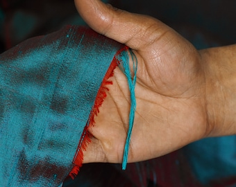 Iridescent Indian Pure Dupioni Silk Fabric by the Yard Raw Silk Crafting Sewing Wedding Dress Skirts Vest Coats Silk Pillow Cover Curtain