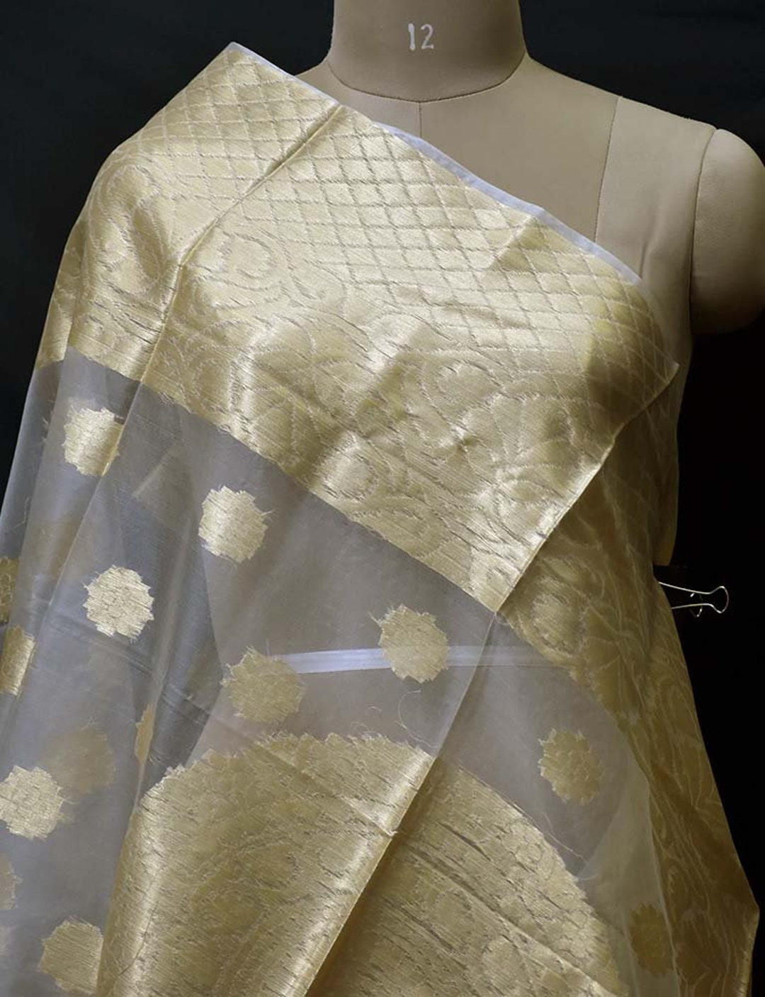 White Dyeable Indian Kora Silk Designer Dupatta Organza - Etsy