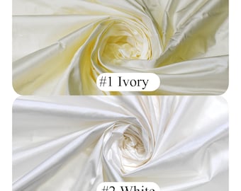 Pure Silk Taffeta Fabric Fashion Silk Apparels Home Decor Indian Silk Fabric by the Yard Wedding Prom Dresses Bridesmaid Crafting Sewing