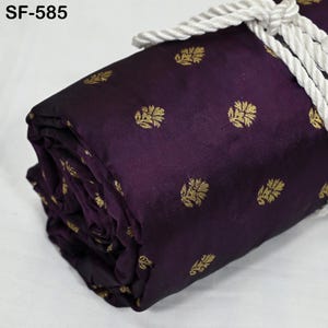 Puro tessuto di seta Mysore tagliato a misura Brocade Zari Buttie Abito da sposa indiano Damigelle d&#39;onore Costume Camicette Federe