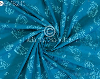 Embroidered Fabric Indian Embroidery Cotton Fabric by the Yard Sewing Fabric DIY Crafting Summer Women Dresses Costumes Doll Bag Home Decor