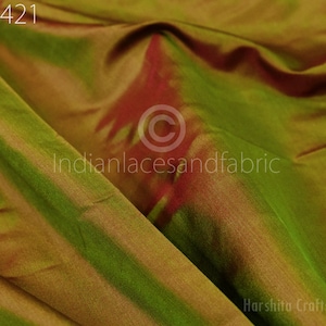 Tessuto di seta indiana iridescente tagliato a misura, sciarpa di seta di gelso pura, abbigliamento per, abiti da sposa, rivestimento murale