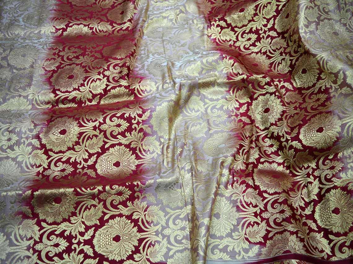 Maroon Indian Brocade Fabric Banarasi Brocade Fabric Banarasi - Etsy