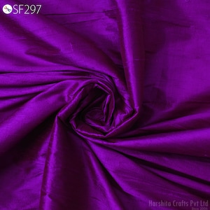 Purple Pure Dupioni Fabric Raw Silk by the Yard Indian Wedding Dresses Pillowcases Drapery Blouses Curtain Cushions Costumes Sewing Crafting