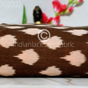 Brown - Maniabandha Ikat Weave Handloom Cotton Fabric