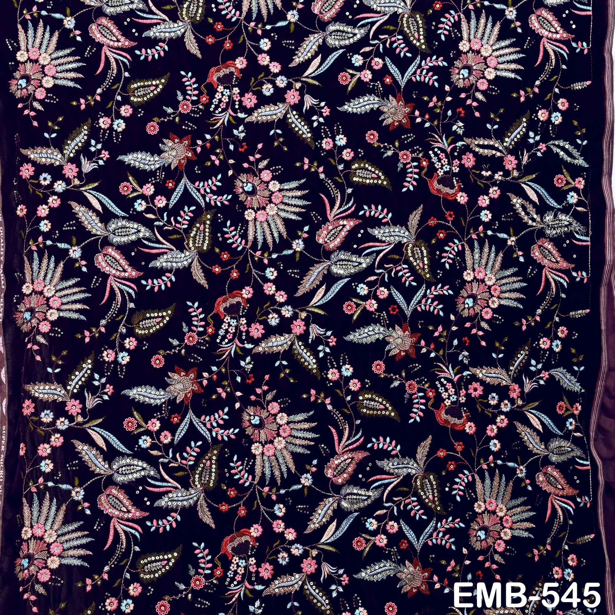 Wine Indian Embroidered Velvet Fabric by the Yard Bridal Wedding Dress ...