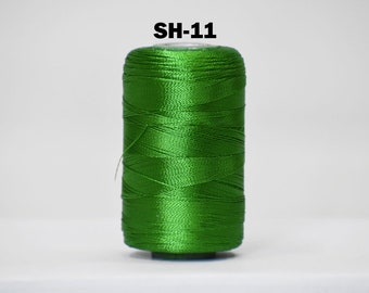 Parrot Green Thread Spool, Art Silk Thread, Hand And Machine Embroidery Thread, Art Silk Embroidery Thread, Indian Silk Thread