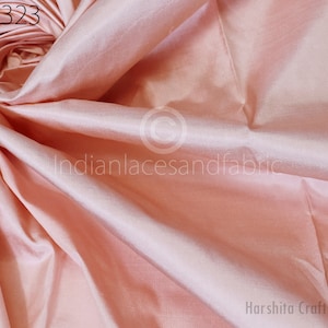 80 gsm Salmon Pink Indian Pure Silk Fabric by the yard Mulberry Silk Home decor Curtains Scarf Costume Apparel Wedding Evening Dresses Dolls