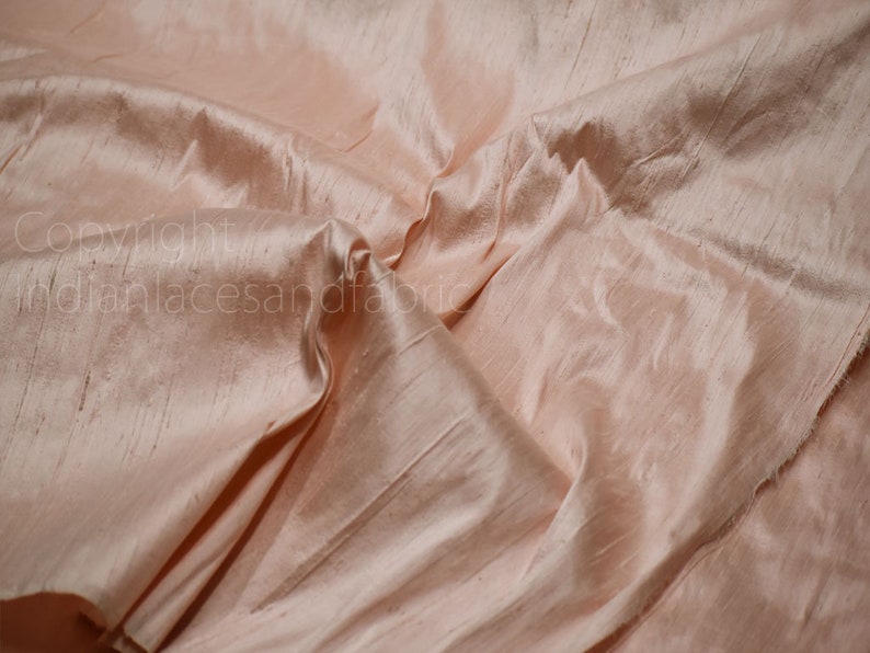 Champagne Pure Dupioni Fabric Raw Silk by the Yard Indian Etsy