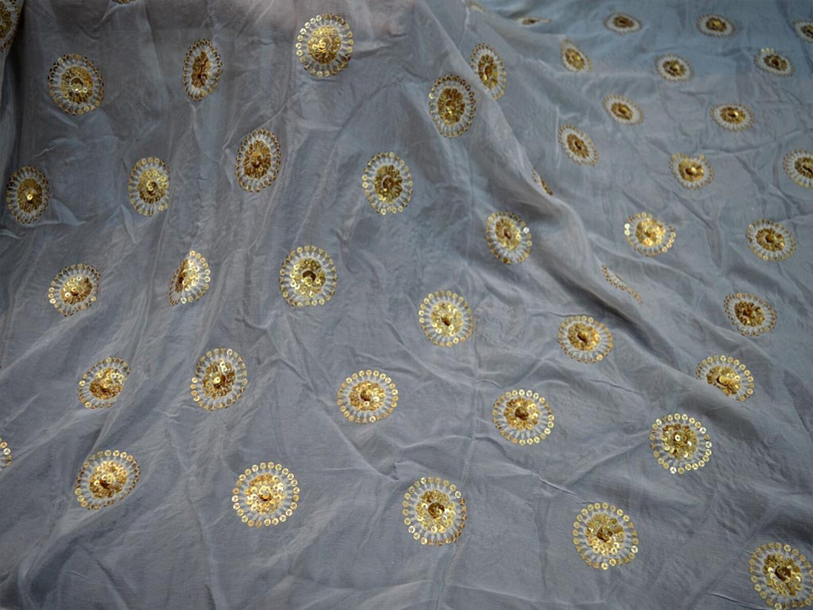 Dyeable Chiffon Floral Embroidered Dupatta Fabric by the Yard Etsy