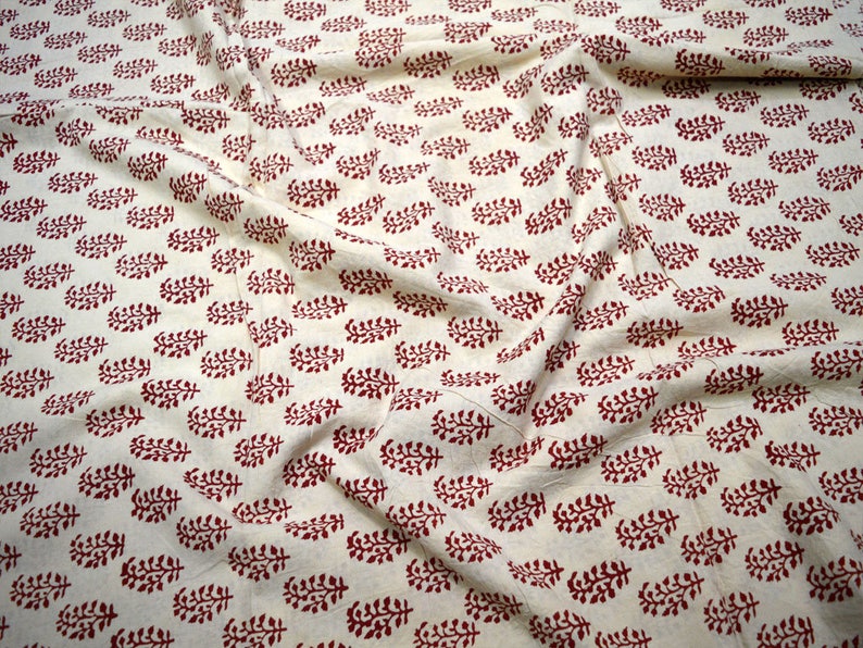 Block Printed Cotton Fabric by the Yard Soft Cotton Summer Etsy UK