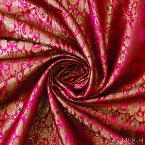 Magenta Silk Brocade 418 Fabric main image 1