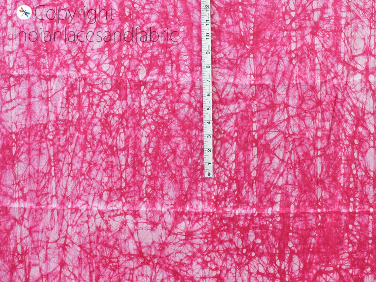 Hot Pink Indian Soft Batik Print Pure Silk Fabric by the Yard Etsy