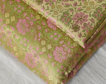 Beige Indian Jacquard Dress Material Brocade Bridal Wedding Dresses Fabric By The Yard DIY Crafting Sewing Silk Curtains Making Duvet Covers