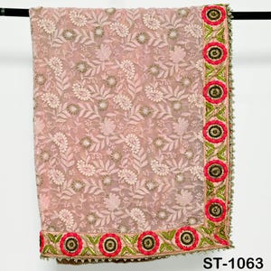 Pink Georgette Designer Dupatta for women, Bridal Wedding lehenga Chunni/Veil Sequin Scarf Indian Ethnic Dress Stole Ideal Gift Bridesmaid