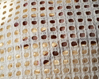 52" Unbleached Dyeable Indian Eyelet Cotton Fabric by Yard Crafting Embroidered Sewing Women Summer Dresses Pillow Covers Drapery Curtains