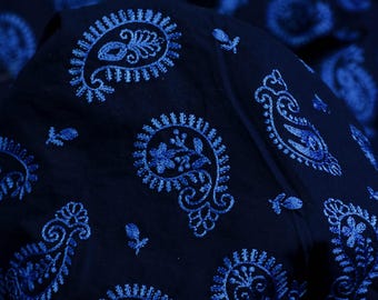 Embroidered Fabric Indian Embroidery Cotton Fabric by the Yard Sewing Fabric DIY Crafting Summer Women Dresses Costumes Doll Bag Home Decor