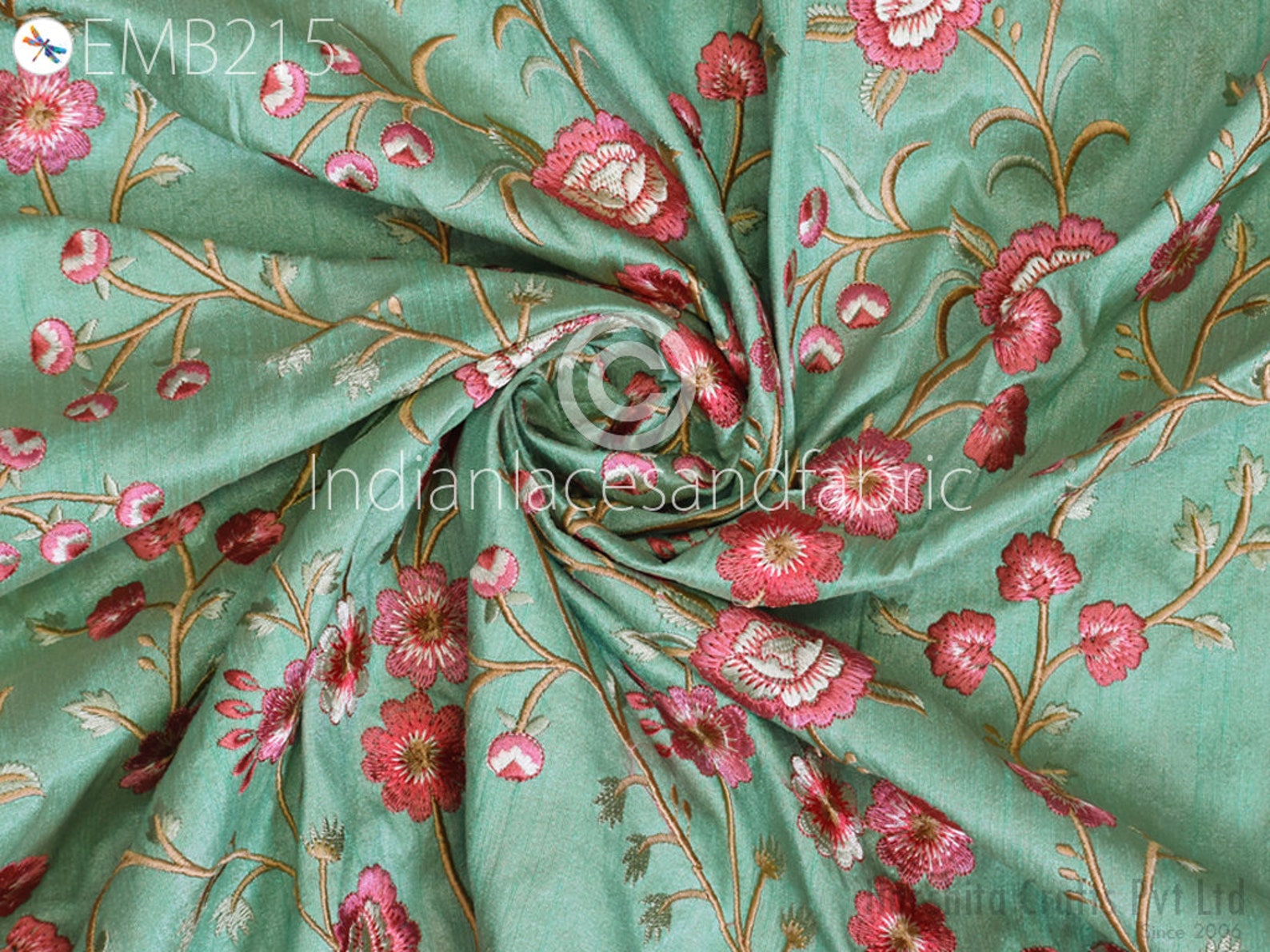 Embroidered Dupioni Silk MED-115/10 Fabric main image 0