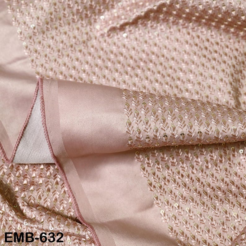 Blush Pink Wedding Dress Material Embroidered Fabric by the Yard Sewing ...