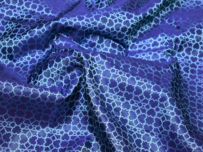 Purple Jacquard Fabric Indian Brocade Wedding Dress Banarasi Fabric by the Yard crafting sewing bridesmaid Costume Skirts Vest Coat Cushions