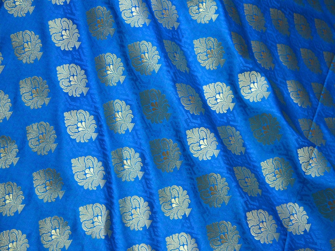 Turquoise Silk Brocade 484 Fabric main image 1