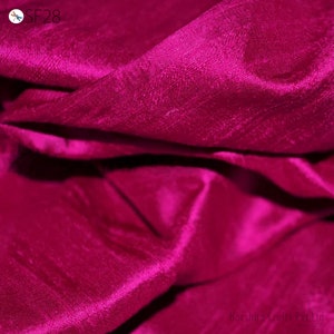 Bright Magenta Pink Pure Dupioni Plain Silk Fabric Indian Raw Silk Fabric by the yard Dupion Dresses Pillow Cushion Cover Crafting Drapery