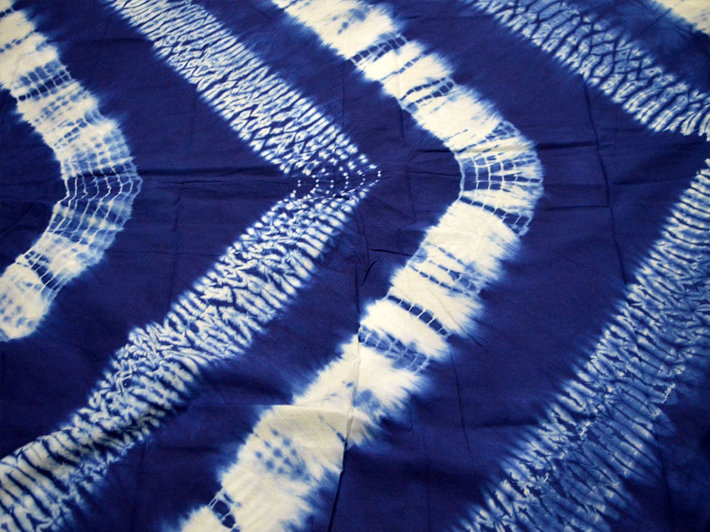 Quilting Shibori Fabric Hand Dyed Indigo Tie Dye indigo