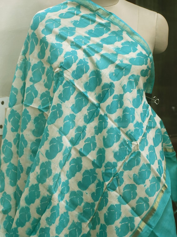 Stole Scarf Gift Indian Hand Cotton Long Sarong Dupata Block Print Fabric Women 