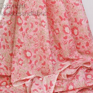 Rosa indische Blockstempel drucken weiche Baumwolle von Yard | Etsy