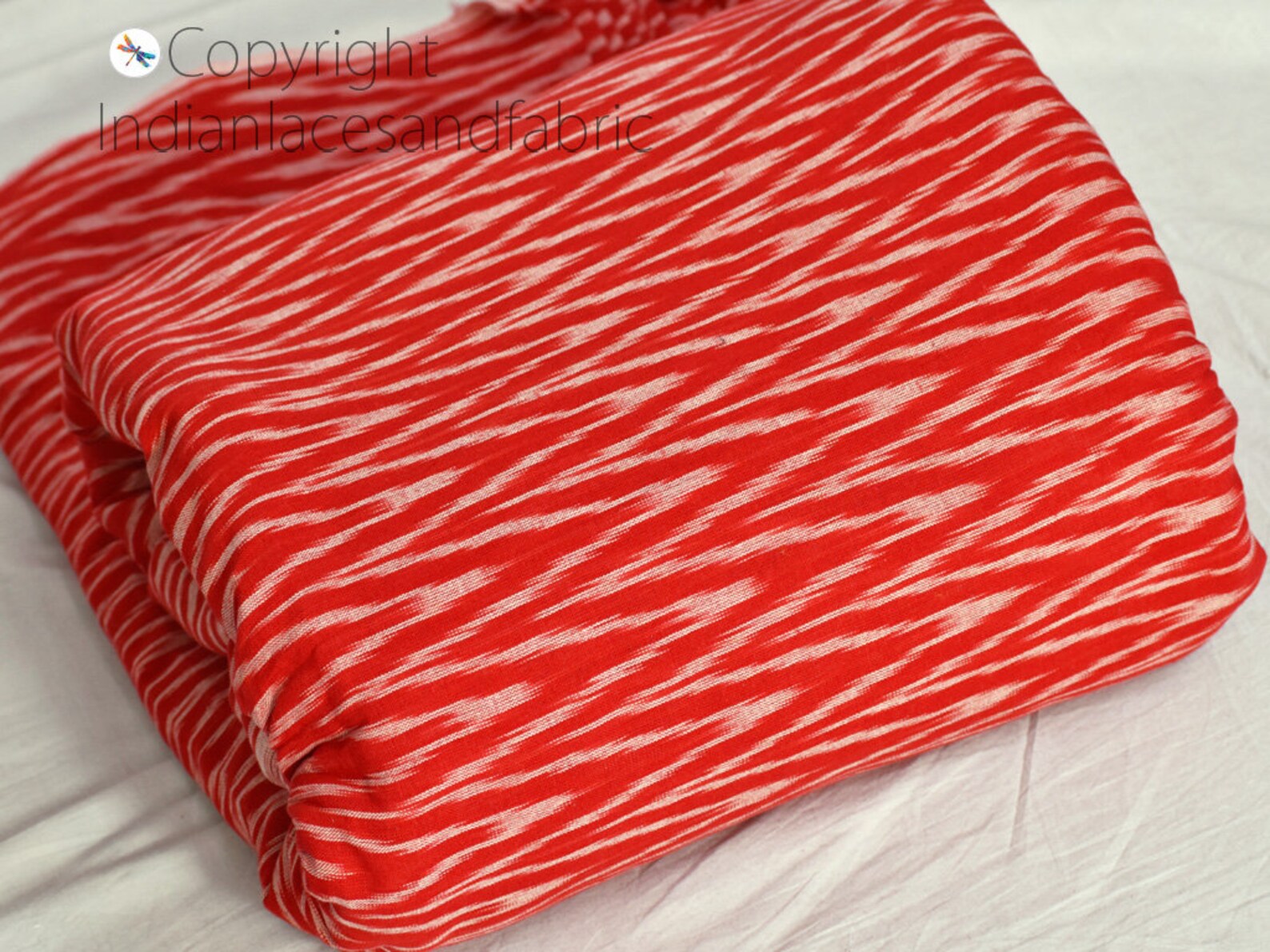Red Ikat Fabric Yardage Hand Loom Cotton Sold by Yard Ikat Etsy