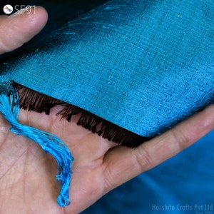 Turquoise foncé bleu noir indien pur Dupioni par la cour soie brute robe de soirée de mariage chemin de table oreiller draperie rembourrage