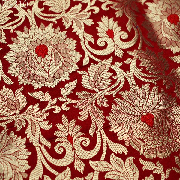 Golden Red Silk Brocade 516 Fabric