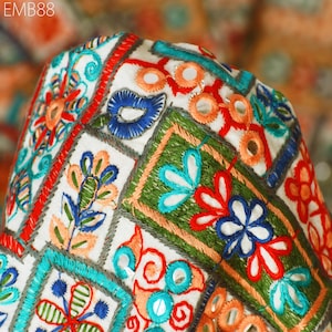 Tecido bordado indiano pelo quintal Georgette Marfim Bordado Cortina de costura Crafting Material de vestido feminino de verão Cortina