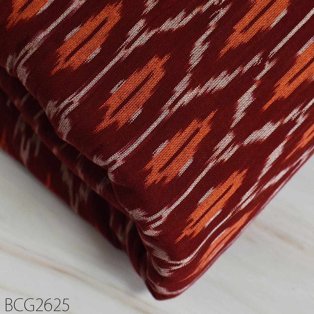 Buy Indian Maroon Ikat Cotton Fabric Yardage Handloom Fabric Sold by ...