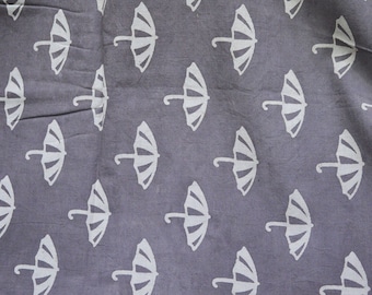 Printed Umbrella Pure Cotton Apparel fabric grey Indian Cotton Fabric By The Yard Summer Dress Fabric for Kids dress crafting sewing fabric