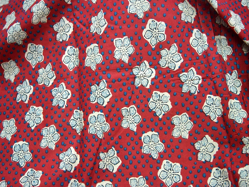 Indian Hand Block Print Cotton Fabric by the Yard Quilting - Etsy