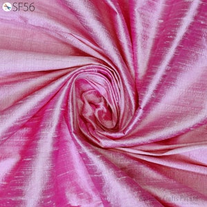 Iridescent Pink Pure Dupioni by the Yard Indian Raw Silk Wedding Dresses Costume Sewing Craft Cushion Cover Table Runner Drapes Upholstery