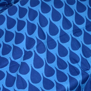 Blauw scherm afgedrukt Indiase pure zachte katoenweefsel knippen grootte zomer avond jurken naaien Crafting Baby Nursery wiegjes draperie