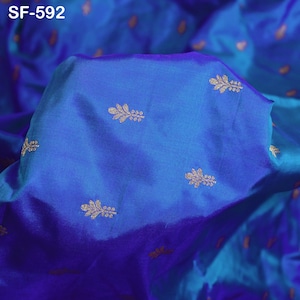 Puro tessuto di seta Mysore tagliato a misura Brocade Zari Buttie Abito da sposa indiano Damigelle d&#39;onore Costume Camicette Federe