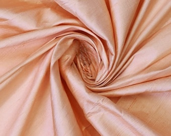 Peach Indian Pure Dupioni Silk Raw Silk Fabric by the Yard Crafting Sewing Wedding Dresses Skirts Vest Coats Silk Pillow Cover Curtains