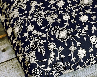 Embroidered Fabric Indian Embroidery Cotton Fabric by the Yard Sewing Fabric DIY Crafting Summer Women Dresses Costumes Doll Bag Home Decor